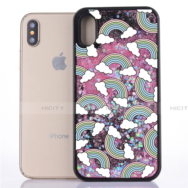 Funda Silicona Ultrafina Carcasa Transparente Flores T06 para Apple iPhone X