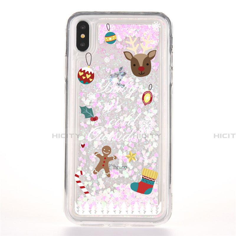 Funda Silicona Ultrafina Carcasa Transparente Flores T08 para Apple iPhone X