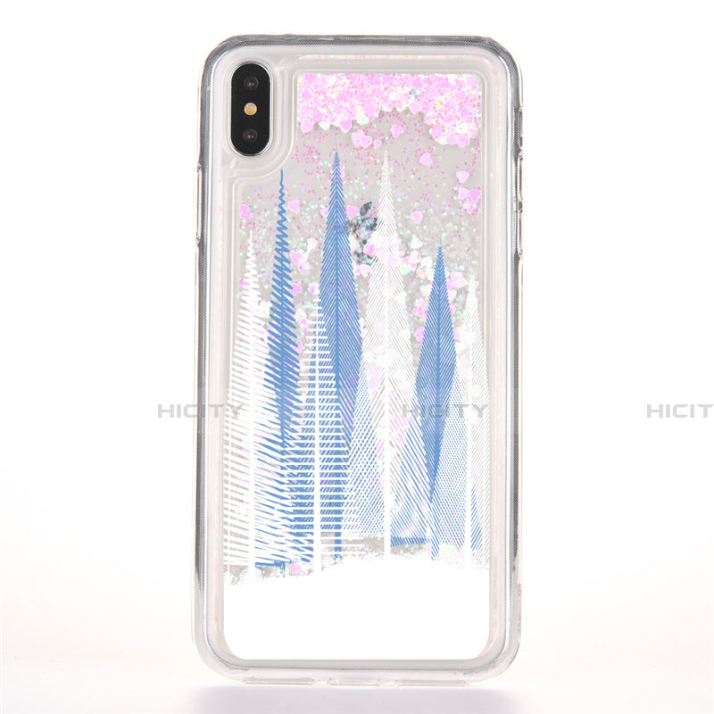 Funda Silicona Ultrafina Carcasa Transparente Flores T08 para Apple iPhone X