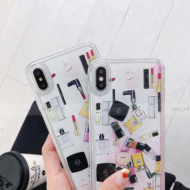 Funda Silicona Ultrafina Carcasa Transparente Flores T10 para Apple iPhone Xs Max