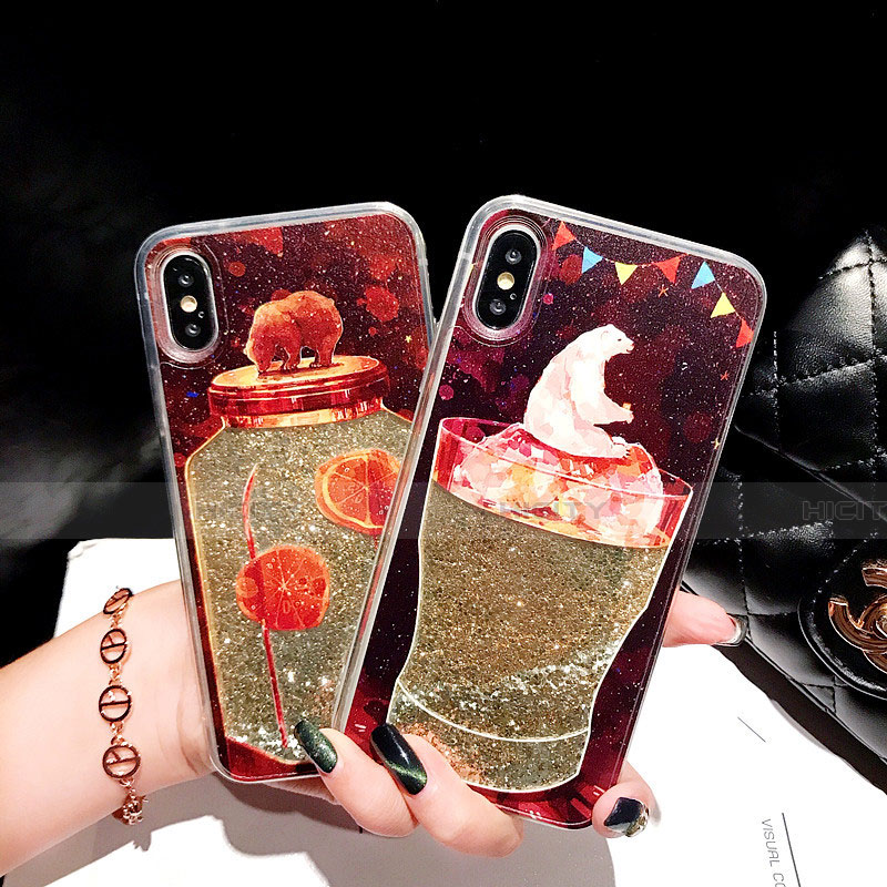 Funda Silicona Ultrafina Carcasa Transparente Flores T16 para Apple iPhone X