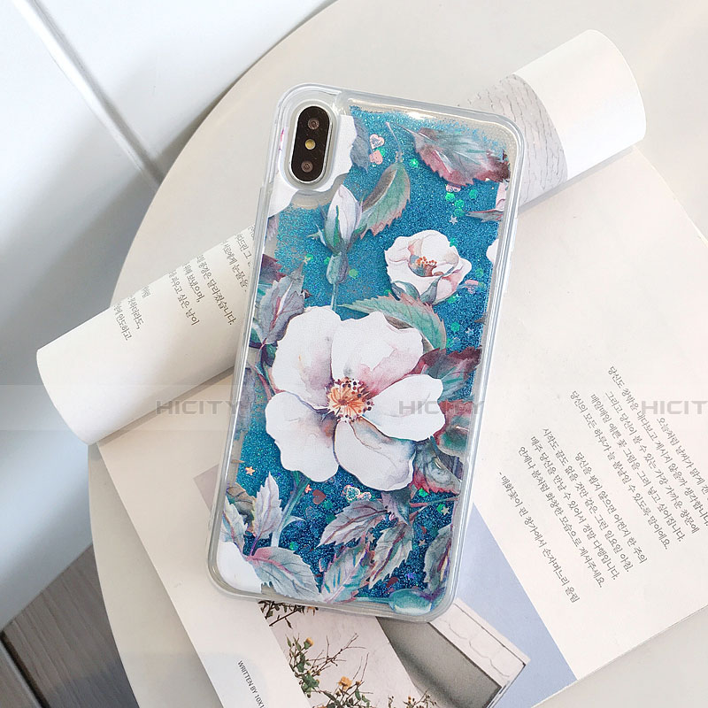 Funda Silicona Ultrafina Carcasa Transparente Flores T18 para Apple iPhone X