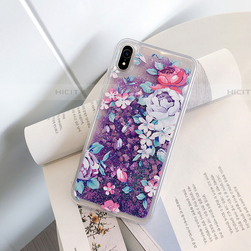 Funda Silicona Ultrafina Carcasa Transparente Flores T18 para Apple iPhone XR