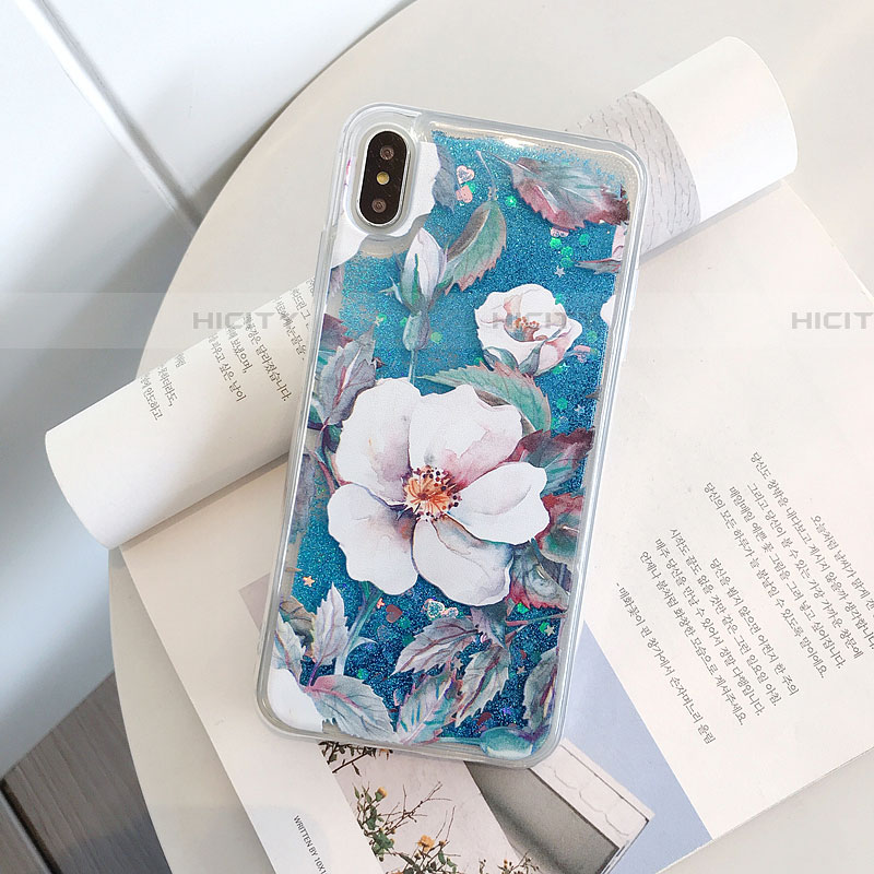 Funda Silicona Ultrafina Carcasa Transparente Flores T18 para Apple iPhone Xs