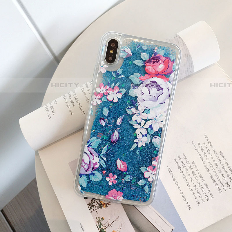 Funda Silicona Ultrafina Carcasa Transparente Flores T18 para Apple iPhone Xs