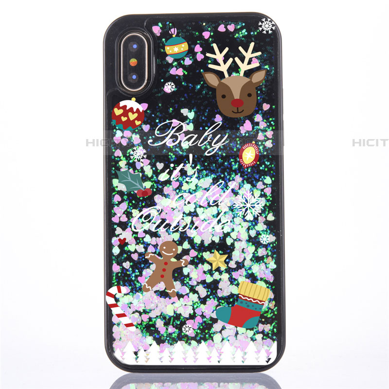 Funda Silicona Ultrafina Carcasa Transparente Flores Z02 para Apple iPhone Xs Multicolor