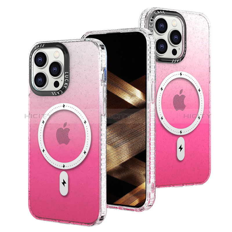 Funda Silicona Ultrafina Carcasa Transparente Gradiente con Mag-Safe Magnetic para Apple iPhone 15 Pro