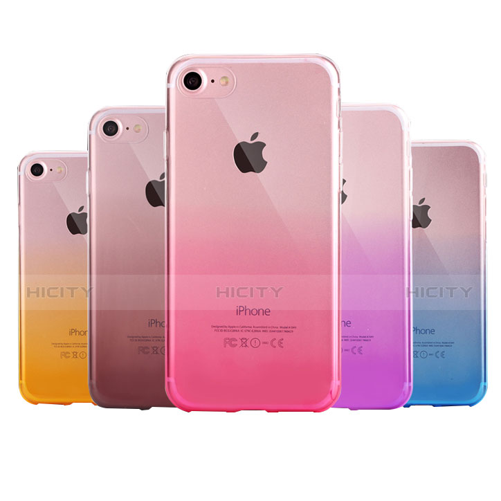 Funda Silicona Ultrafina Carcasa Transparente Gradiente G01 para Apple iPhone 7