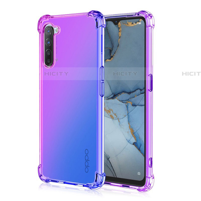 Funda Silicona Ultrafina Carcasa Transparente Gradiente G01 para Oppo Find X2 Lite Morado