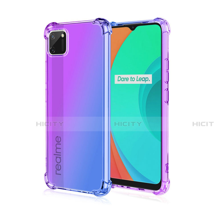 Funda Silicona Ultrafina Carcasa Transparente Gradiente G01 para Realme C11 Morado