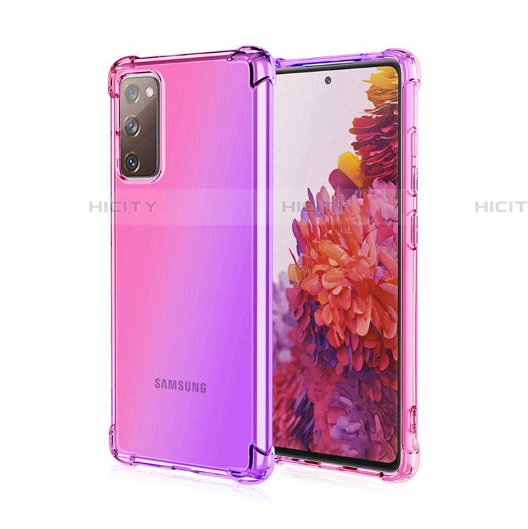 Funda Silicona Ultrafina Carcasa Transparente Gradiente G01 para Samsung Galaxy S20 FE ((2022)) 5G Purpura Claro