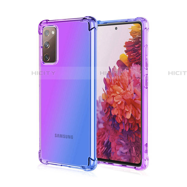 Funda Silicona Ultrafina Carcasa Transparente Gradiente G01 para Samsung Galaxy S20 FE 4G Morado