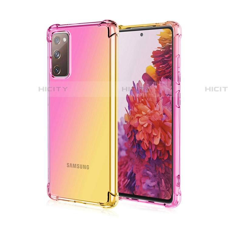 Funda Silicona Ultrafina Carcasa Transparente Gradiente G01 para Samsung Galaxy S20 Lite 5G Rosa