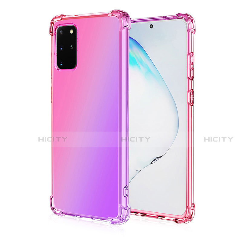 Funda Silicona Ultrafina Carcasa Transparente Gradiente G01 para Samsung Galaxy S20 Plus 5G Rosa