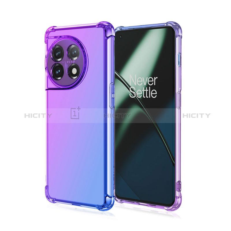 Funda Silicona Ultrafina Carcasa Transparente Gradiente para OnePlus 11R 5G Morado