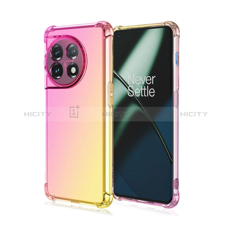 Funda Silicona Ultrafina Carcasa Transparente Gradiente para OnePlus 11R 5G Rosa