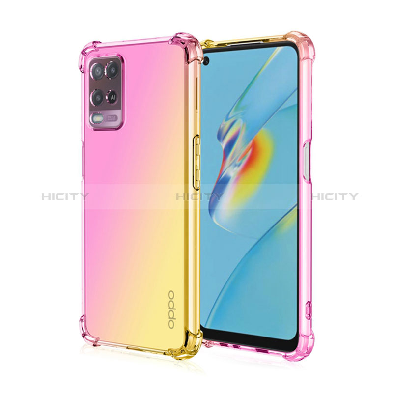 Funda Silicona Ultrafina Carcasa Transparente Gradiente para Realme 8 5G Rosa