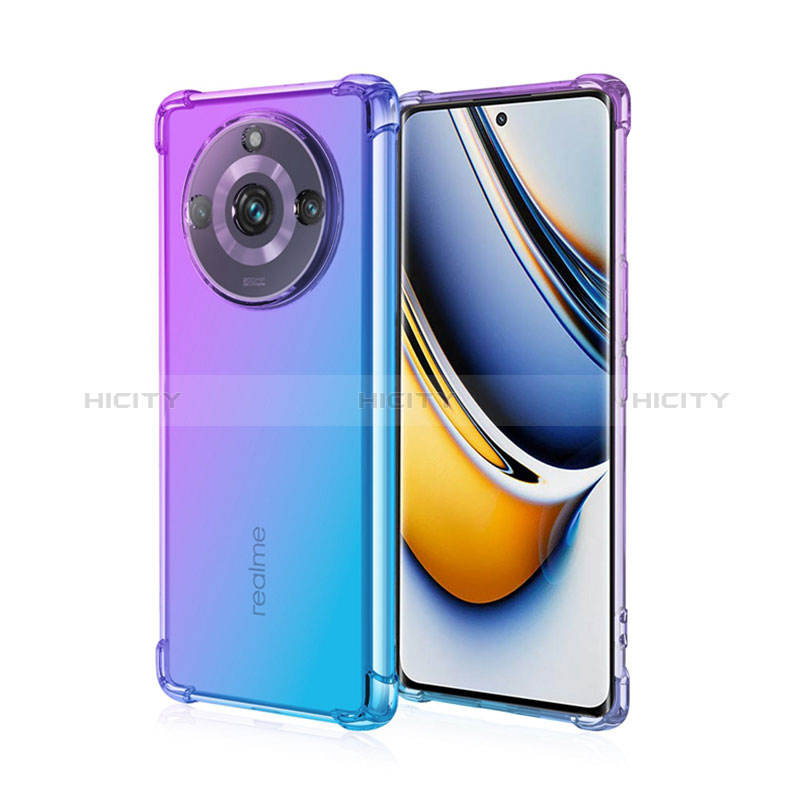 Funda Silicona Ultrafina Carcasa Transparente Gradiente para Realme Narzo 60 5G Purpura Claro