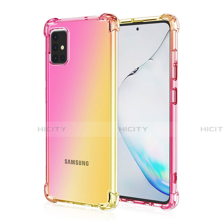 Funda Silicona Ultrafina Carcasa Transparente Gradiente para Samsung Galaxy A51 4G Amarillo