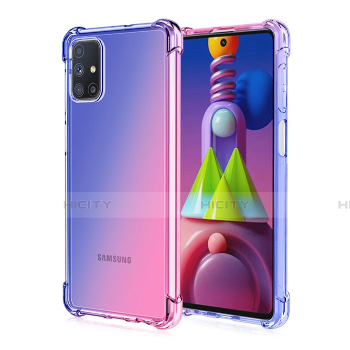 Funda Silicona Ultrafina Carcasa Transparente Gradiente para Samsung Galaxy M51 Azul