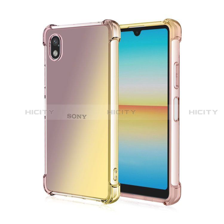 Funda Silicona Ultrafina Carcasa Transparente Gradiente para Sony Xperia Ace III SOG08 Oro