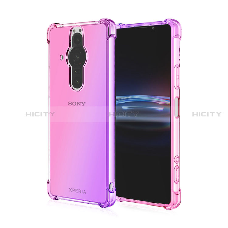 Funda Silicona Ultrafina Carcasa Transparente Gradiente para Sony Xperia PRO-I