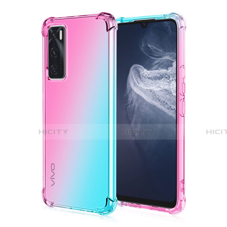 Funda Silicona Ultrafina Carcasa Transparente Gradiente para Vivo Y70 (2020)