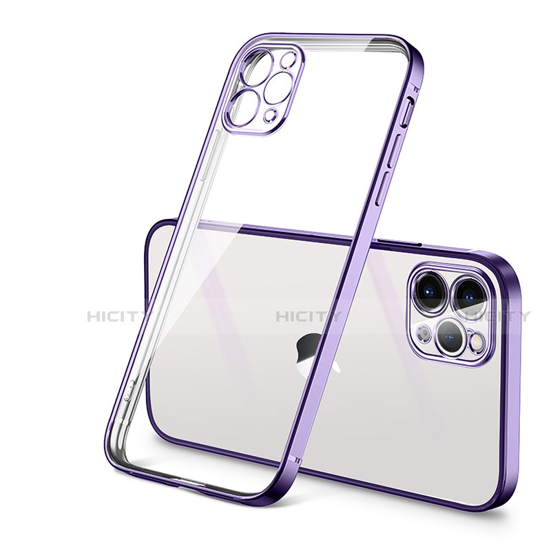 Funda Silicona Ultrafina Carcasa Transparente H01 para Apple iPhone 12 Pro  Max Morado