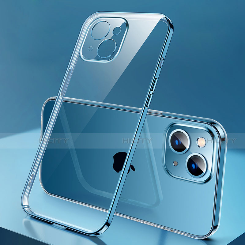 Funda Silicona Ultrafina Carcasa Transparente H01 para Apple iPhone 13 Azul