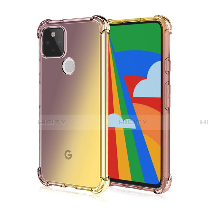 Funda Silicona Ultrafina Carcasa Transparente H01 para Google Pixel 5 Marron