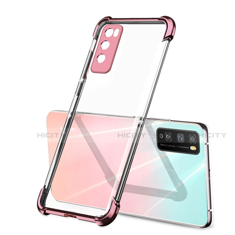 Funda Silicona Ultrafina Carcasa Transparente H01 para Huawei Enjoy 20 Pro 5G Oro Rosa