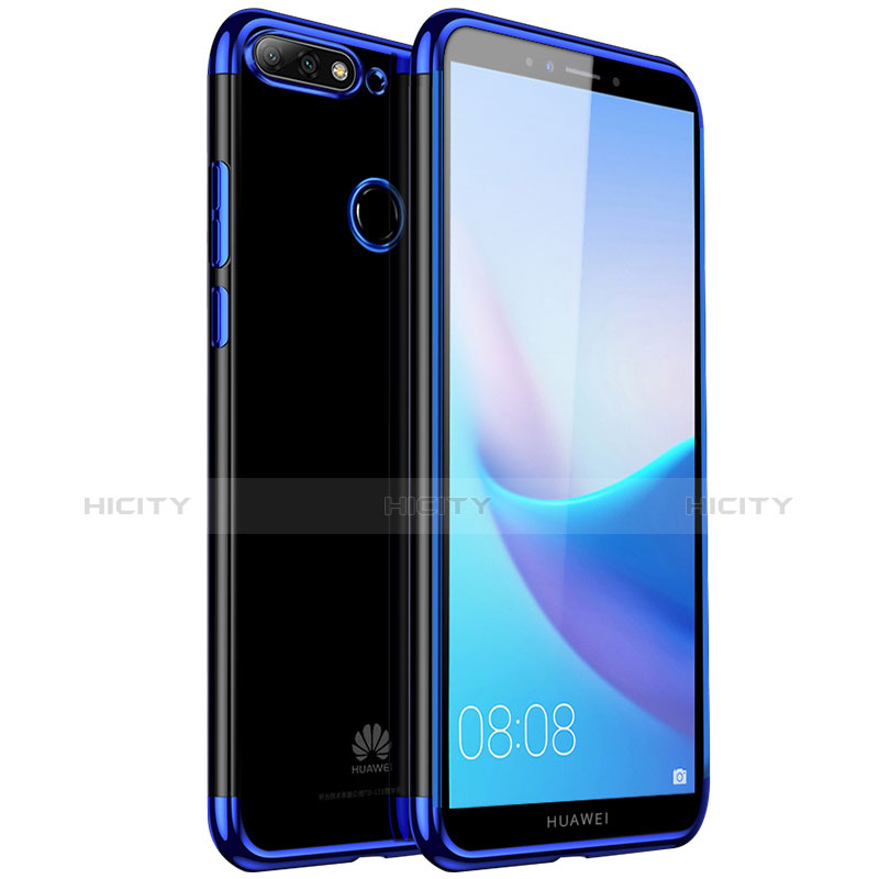 Funda Silicona Ultrafina Carcasa Transparente H01 para Huawei Enjoy 8 Azul