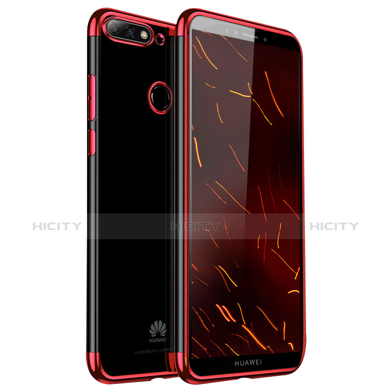 Funda Silicona Ultrafina Carcasa Transparente H01 para Huawei Enjoy 8 Rojo