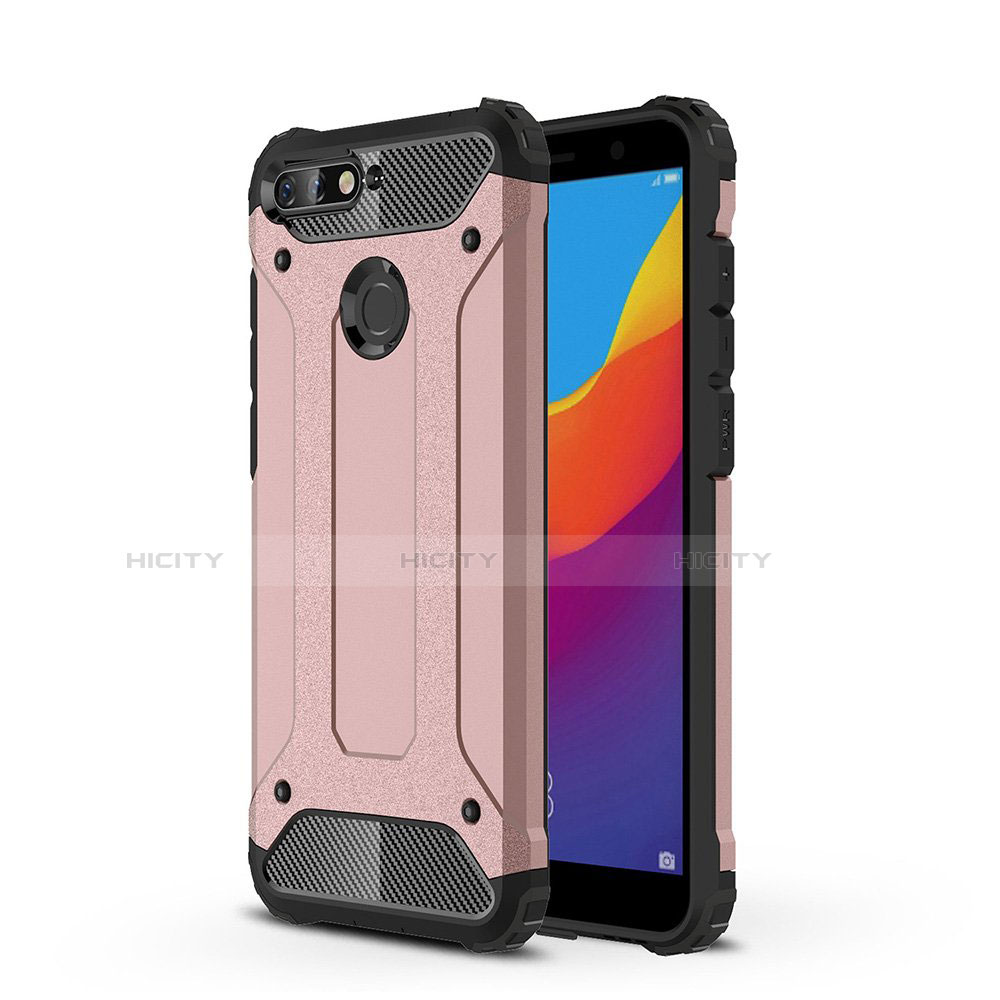 Funda Silicona Ultrafina Carcasa Transparente H01 para Huawei Enjoy 8e Oro Rosa