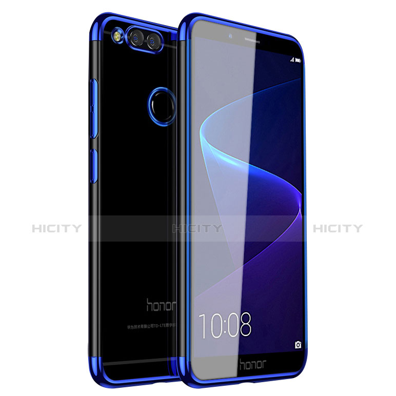 Funda Silicona Ultrafina Carcasa Transparente H01 para Huawei Honor 7X Azul