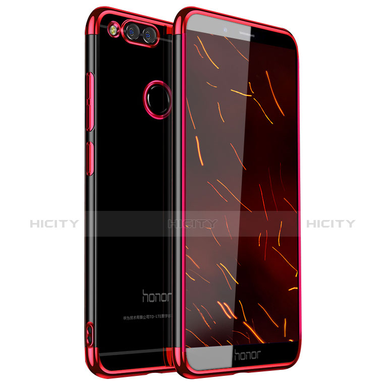 Funda Silicona Ultrafina Carcasa Transparente H01 para Huawei Honor 7X Rojo