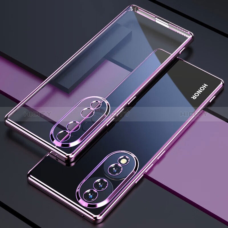 Funda Silicona Ultrafina Carcasa Transparente H01 para Huawei Honor X7b Morado