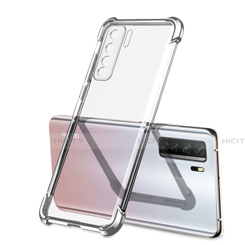 Funda Silicona Ultrafina Carcasa Transparente H01 para Huawei P40 Lite 5G Plata