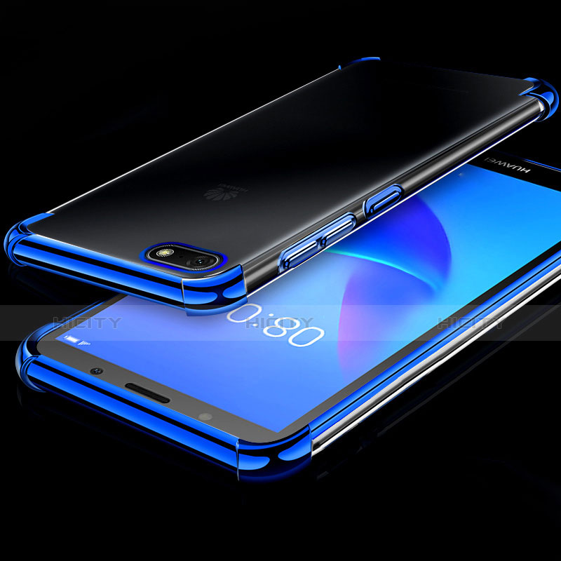 Funda Silicona Ultrafina Carcasa Transparente H01 para Huawei Y5 Prime (2018) Azul