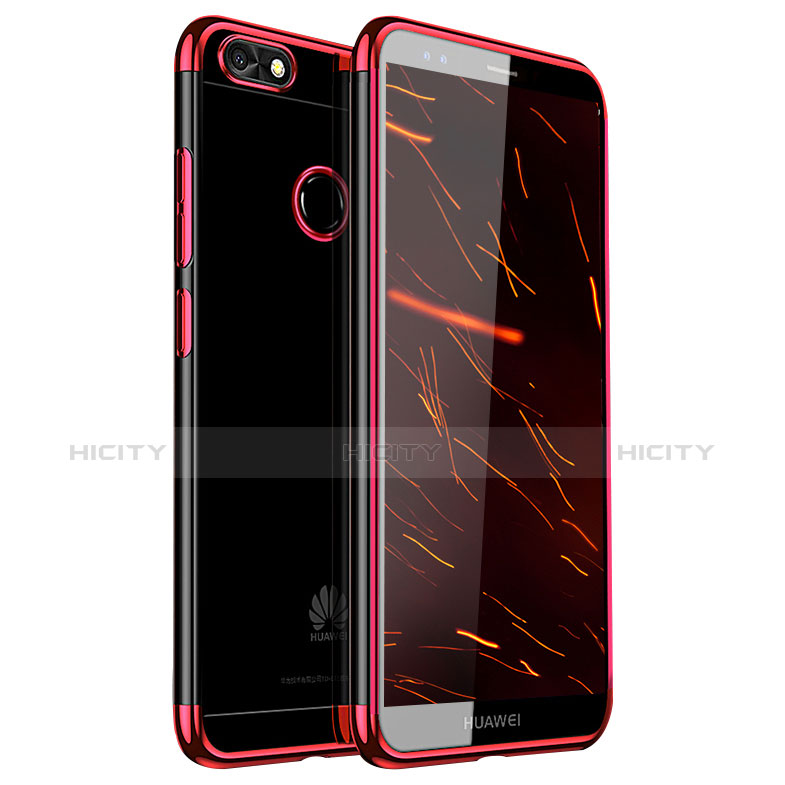 Funda Silicona Ultrafina Carcasa Transparente H01 para Huawei Y6 Pro (2017) Rojo