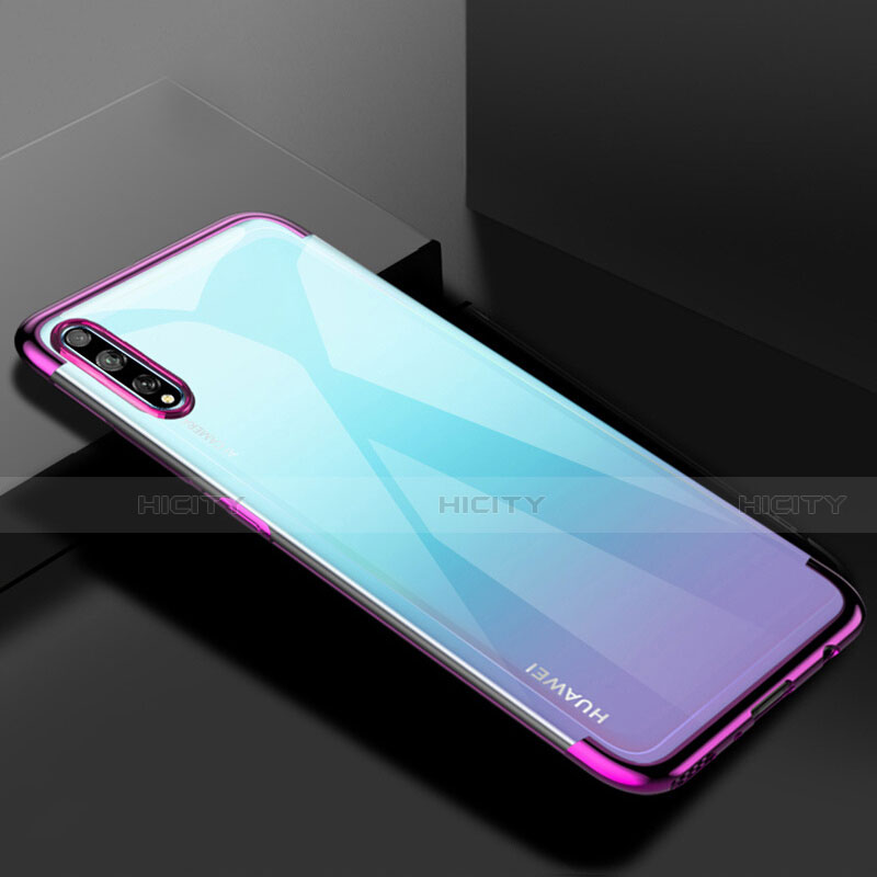 Funda Silicona Ultrafina Carcasa Transparente H01 para Huawei Y8p Morado