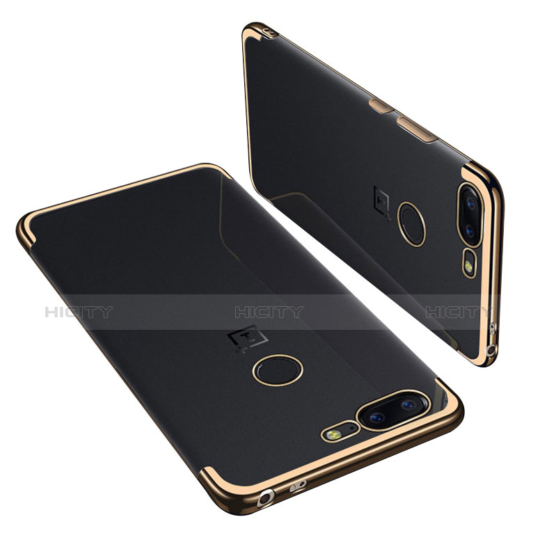 Funda Silicona Ultrafina Carcasa Transparente H01 para OnePlus 5T A5010 Oro