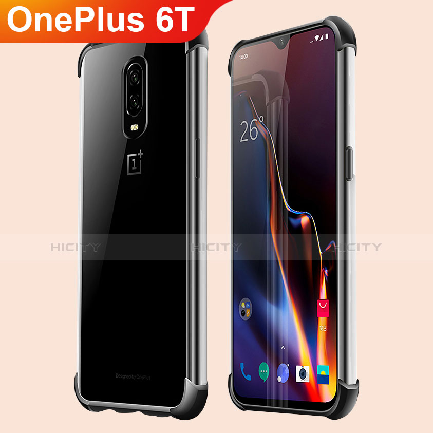 Funda Silicona Ultrafina Carcasa Transparente H01 para OnePlus 6T Negro