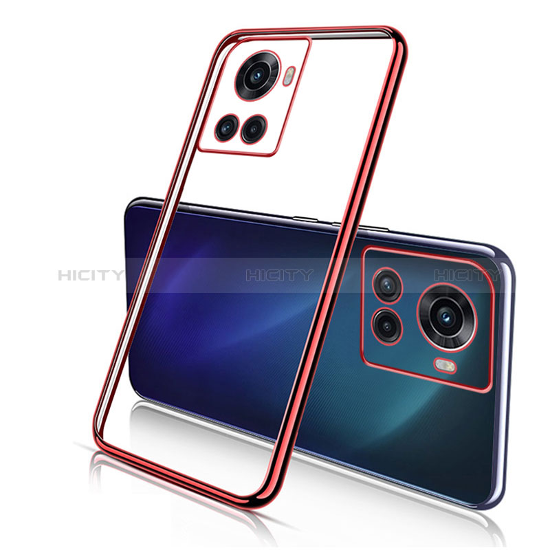 Funda Silicona Ultrafina Carcasa Transparente H01 para OnePlus Ace 5G Rojo