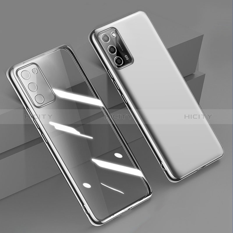 Funda Silicona Ultrafina Carcasa Transparente H01 para Oppo A56 5G Plata