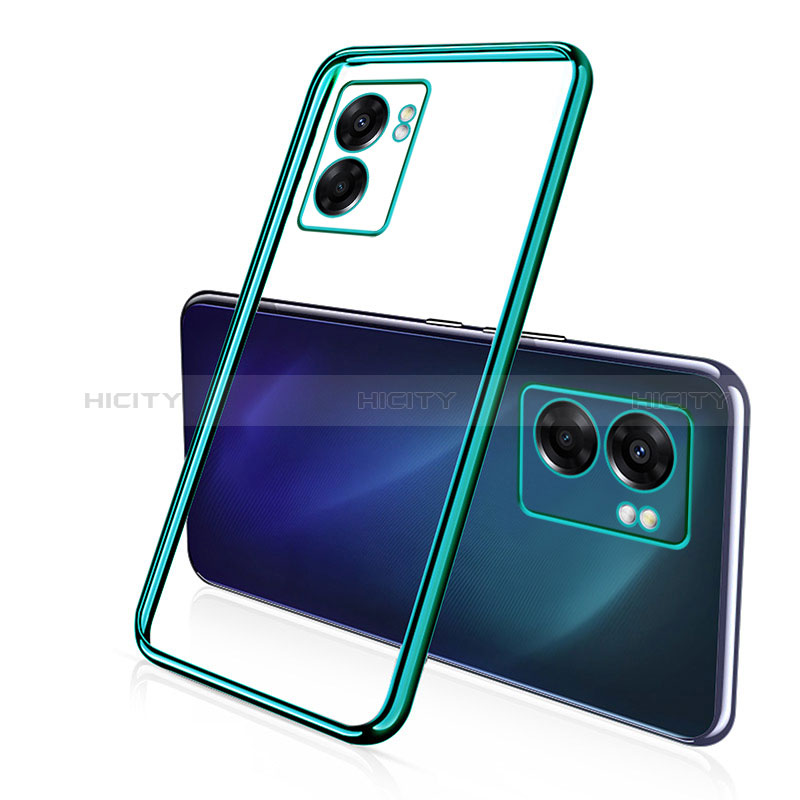 Funda Silicona Ultrafina Carcasa Transparente H01 para Oppo A77 5G Verde