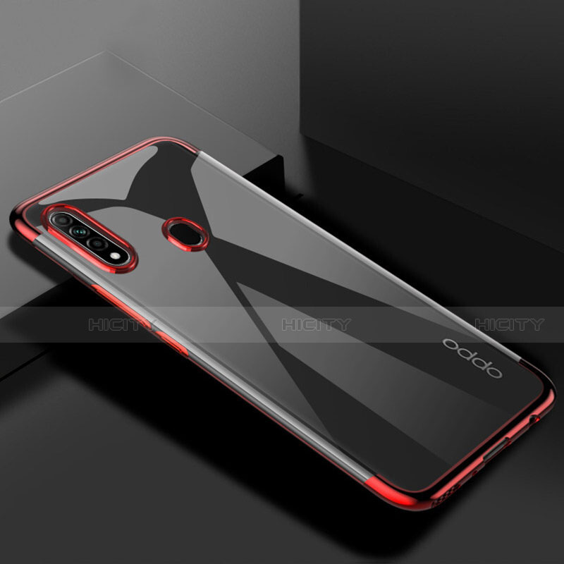 Funda Silicona Ultrafina Carcasa Transparente H01 para Oppo A8 Rojo