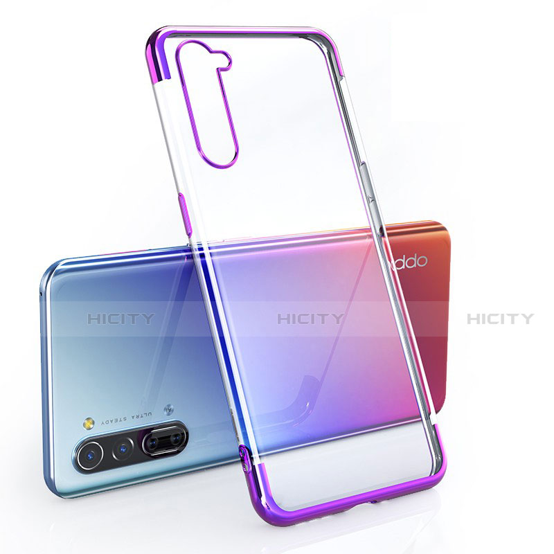 Funda Silicona Ultrafina Carcasa Transparente H01 para Oppo F15 Morado