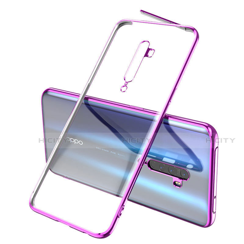 Funda Silicona Ultrafina Carcasa Transparente H01 para Oppo Reno2 Morado