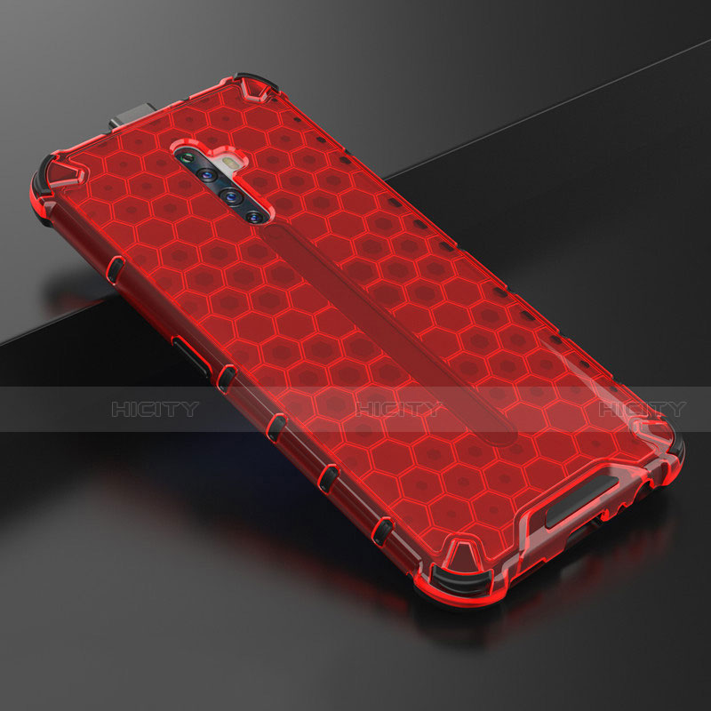 Funda Silicona Ultrafina Carcasa Transparente H01 para Oppo Reno2 Z Rojo